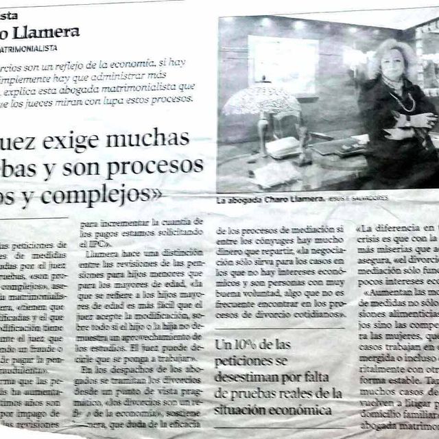 Charo Llamera Abogada Matrimonialista articulo de prensa 9